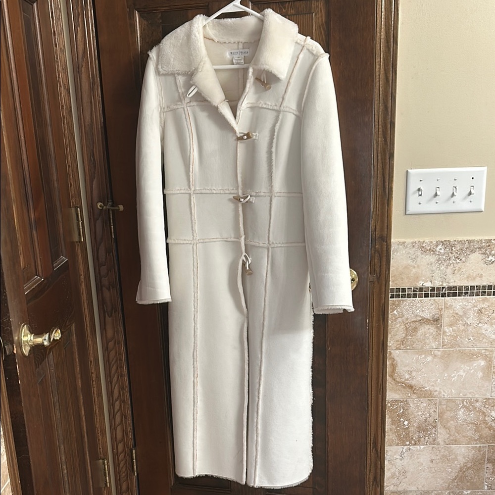 Beautiful white shearling maxi coat